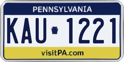 PA license plate KAU1221