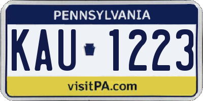 PA license plate KAU1223