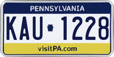 PA license plate KAU1228