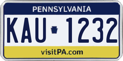 PA license plate KAU1232