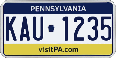 PA license plate KAU1235