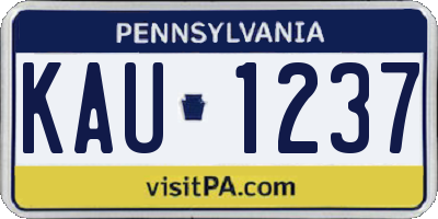 PA license plate KAU1237