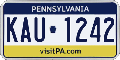 PA license plate KAU1242