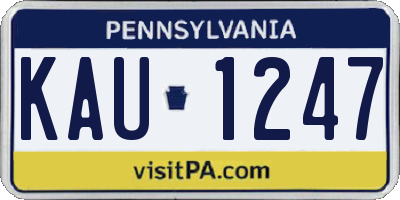 PA license plate KAU1247