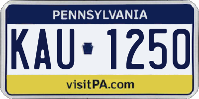 PA license plate KAU1250