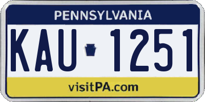 PA license plate KAU1251