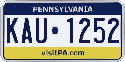 PA license plate KAU1252