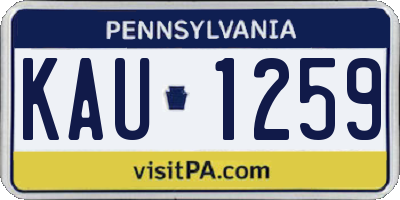 PA license plate KAU1259