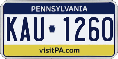 PA license plate KAU1260