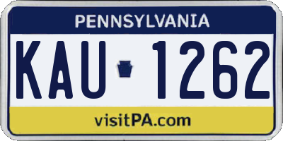 PA license plate KAU1262