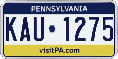 PA license plate KAU1275