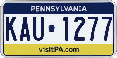 PA license plate KAU1277