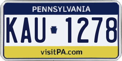 PA license plate KAU1278