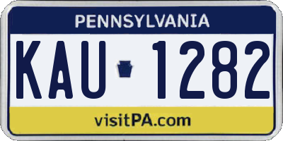 PA license plate KAU1282