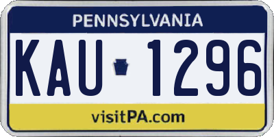PA license plate KAU1296