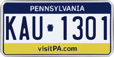 PA license plate KAU1301