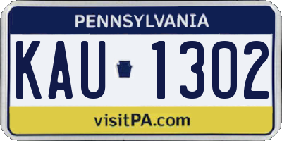 PA license plate KAU1302