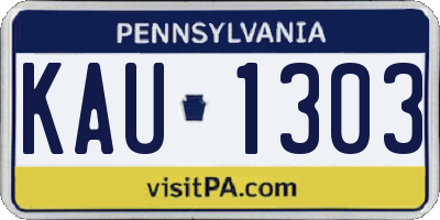 PA license plate KAU1303