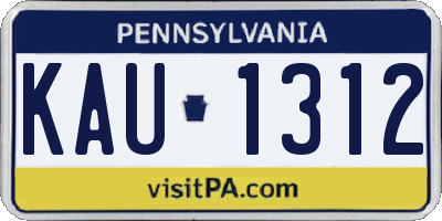 PA license plate KAU1312