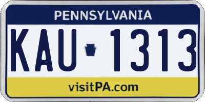PA license plate KAU1313