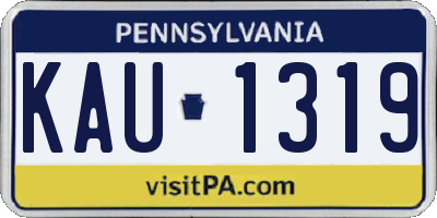 PA license plate KAU1319