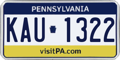 PA license plate KAU1322
