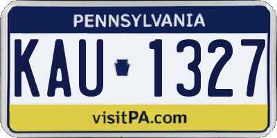 PA license plate KAU1327
