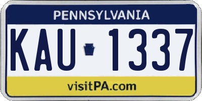 PA license plate KAU1337