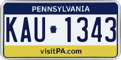 PA license plate KAU1343