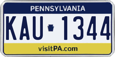 PA license plate KAU1344