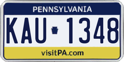 PA license plate KAU1348