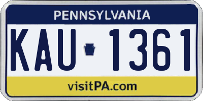 PA license plate KAU1361