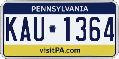 PA license plate KAU1364