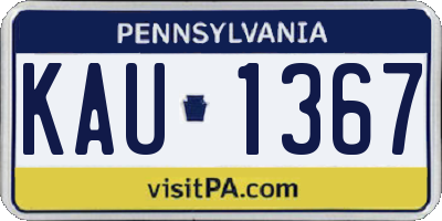 PA license plate KAU1367