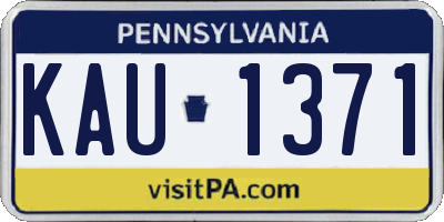 PA license plate KAU1371