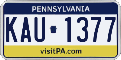 PA license plate KAU1377