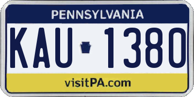 PA license plate KAU1380