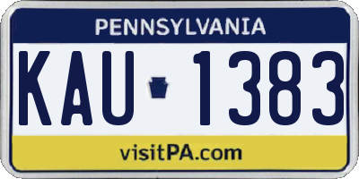 PA license plate KAU1383