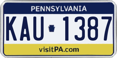 PA license plate KAU1387