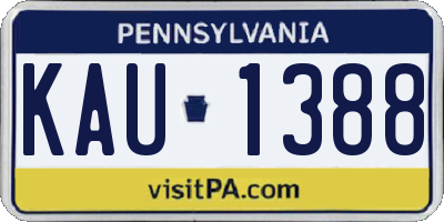 PA license plate KAU1388