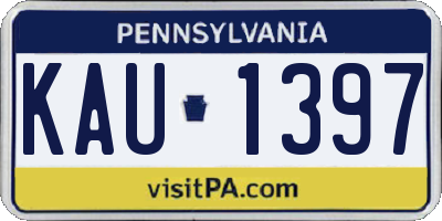 PA license plate KAU1397
