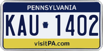 PA license plate KAU1402