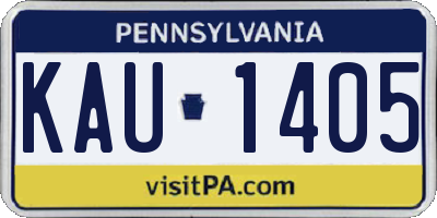 PA license plate KAU1405