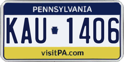 PA license plate KAU1406