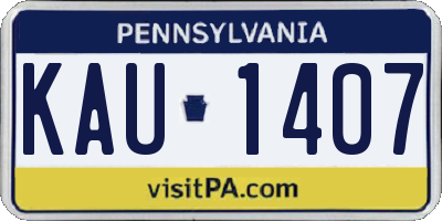 PA license plate KAU1407