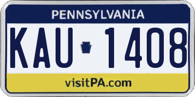 PA license plate KAU1408
