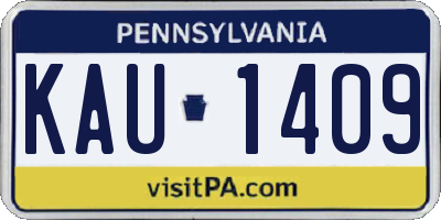 PA license plate KAU1409