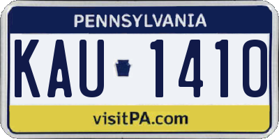 PA license plate KAU1410
