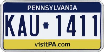 PA license plate KAU1411