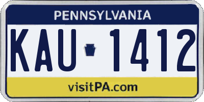 PA license plate KAU1412